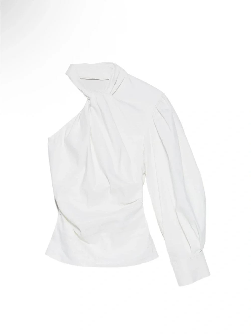 Zara Asymmetric One-Shoulder Draped Blouse